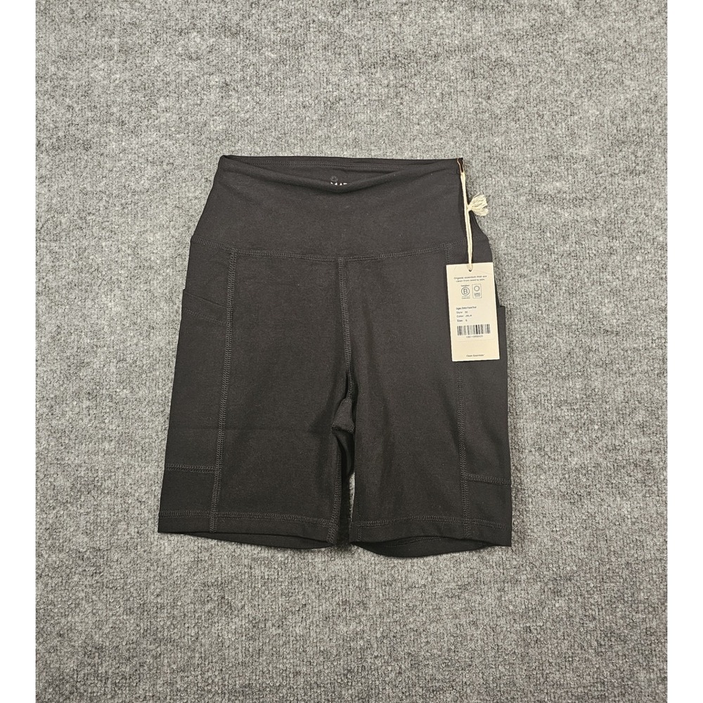 MATE The Label Women's Organic Stretch Pockets Shorts Size Small Jet Black